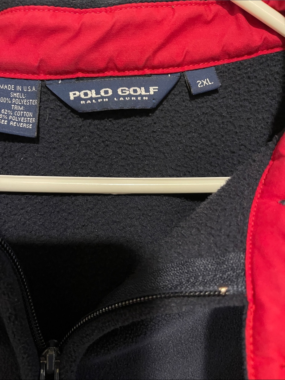 Polo by Ralph Lauren Navy Fleece Jacket with Red Trim - Picture 2 of 4